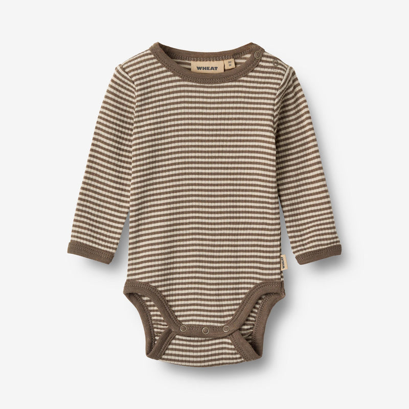 Wheat Main Langærmet Uld Body Body 9578 wood stripe