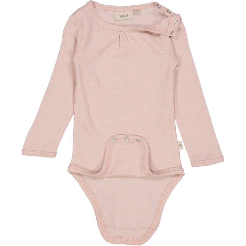 Wheat Wool Langærmet Uld Body Underwear/Bodies 2487 rose powder