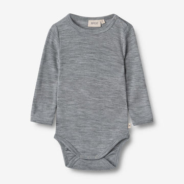 Wheat Wool Langærmet Uld Body Lucca Body 0224 melange grey