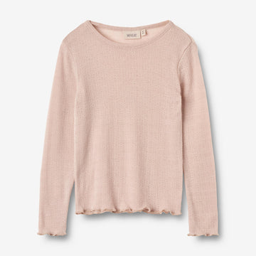 Wheat Wool Langærmet Uld T-shirt Alli Jersey Tops and T-Shirts 1356 pale lilac