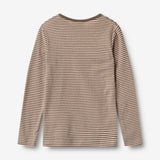 Wheat Wool Langærmet Uld T-Shirt Alfie Jersey Tops and T-Shirts 9578 wood stripe
