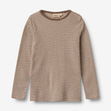 Wheat Wool Langærmet Uld T-Shirt Alfie Jersey Tops and T-Shirts 9578 wood stripe
