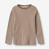 Wheat Main Langærmet Uld T-Shirt Alfie T-Shirt 9578 wood stripe