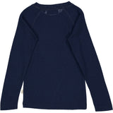 Wheat Wool Langærmet Uld T-shirt Jersey Tops and T-Shirts 1432 navy