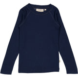 Wheat Wool Langærmet Uld T-shirt Jersey Tops and T-Shirts 1432 navy