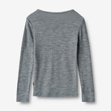 Wheat Wool Langærmet Uld T-shirt Alfie Jersey Tops and T-Shirts 0224 melange grey