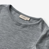 Wheat Wool Langærmet Uld T-shirt Alfie Jersey Tops and T-Shirts 0224 melange grey