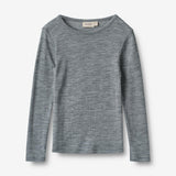 Wheat Wool Langærmet Uld T-shirt Alfie Jersey Tops and T-Shirts 0224 melange grey