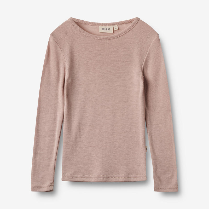 Wheat Wool Langærmet Uld T-shirt Alfie Jersey Tops and T-Shirts 1135 dry rose