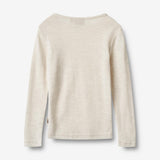 Wheat Wool Langærmet Uld T-shirt Alfie Jersey Tops and T-Shirts 1141 eggshell melange