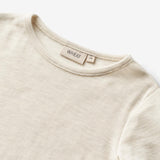 Wheat Wool Langærmet Uld T-shirt Alfie Jersey Tops and T-Shirts 1141 eggshell melange