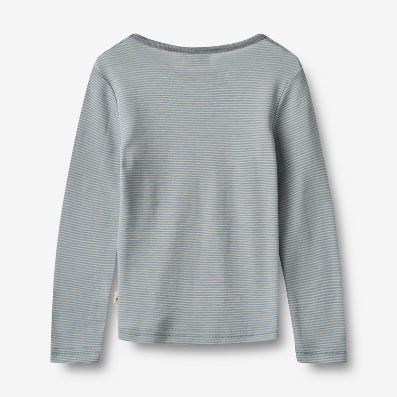 Wheat Wool Langærmet Uld T-shirt Alfie Jersey Tops and T-Shirts 1522 cloudy sky stripe