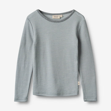 Wheat Wool Langærmet Uld T-shirt Alfie Jersey Tops and T-Shirts 1522 cloudy sky stripe