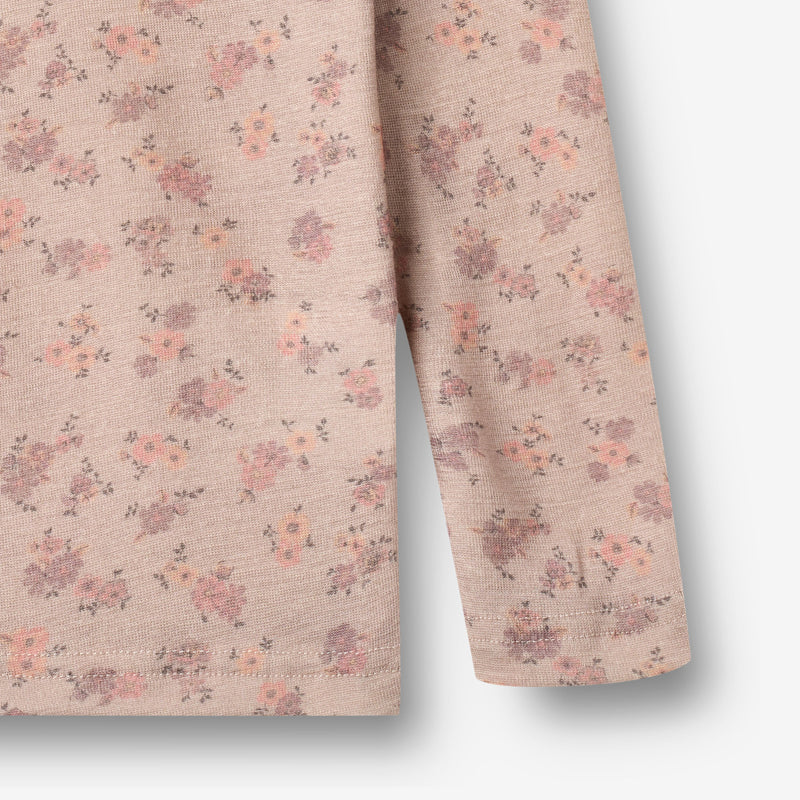 Wheat Wool Langærmet Uld T-shirt Alfie Jersey Tops and T-Shirts 1358 lilac flowers