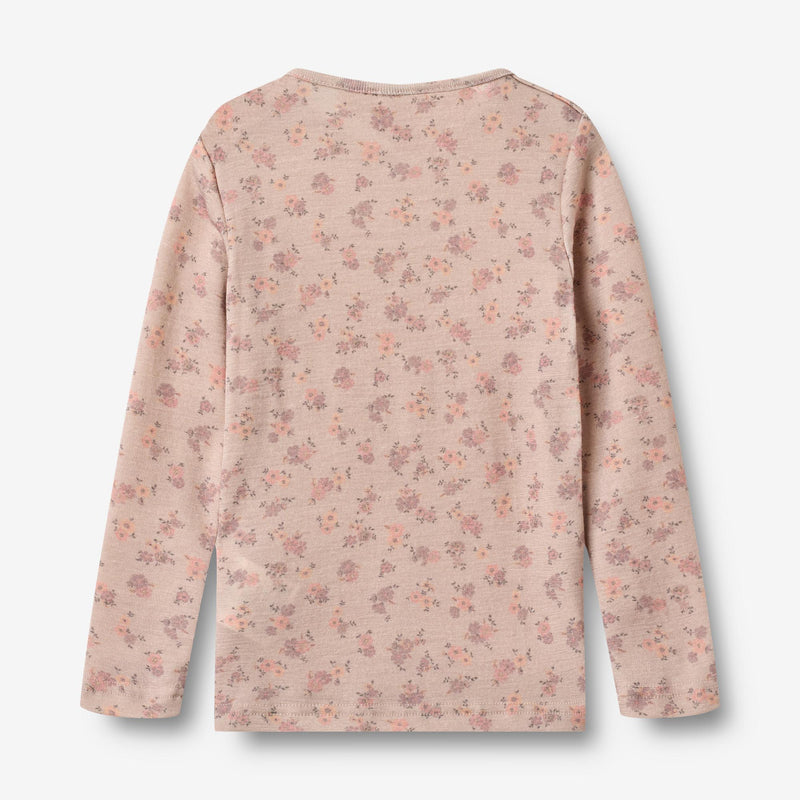 Wheat Wool Langærmet Uld T-shirt Alfie Jersey Tops and T-Shirts 1358 lilac flowers