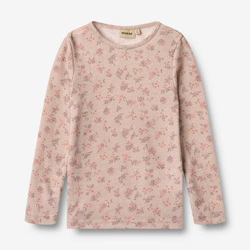 Wheat Wool Langærmet Uld T-shirt Alfie Jersey Tops and T-Shirts 1358 lilac flowers