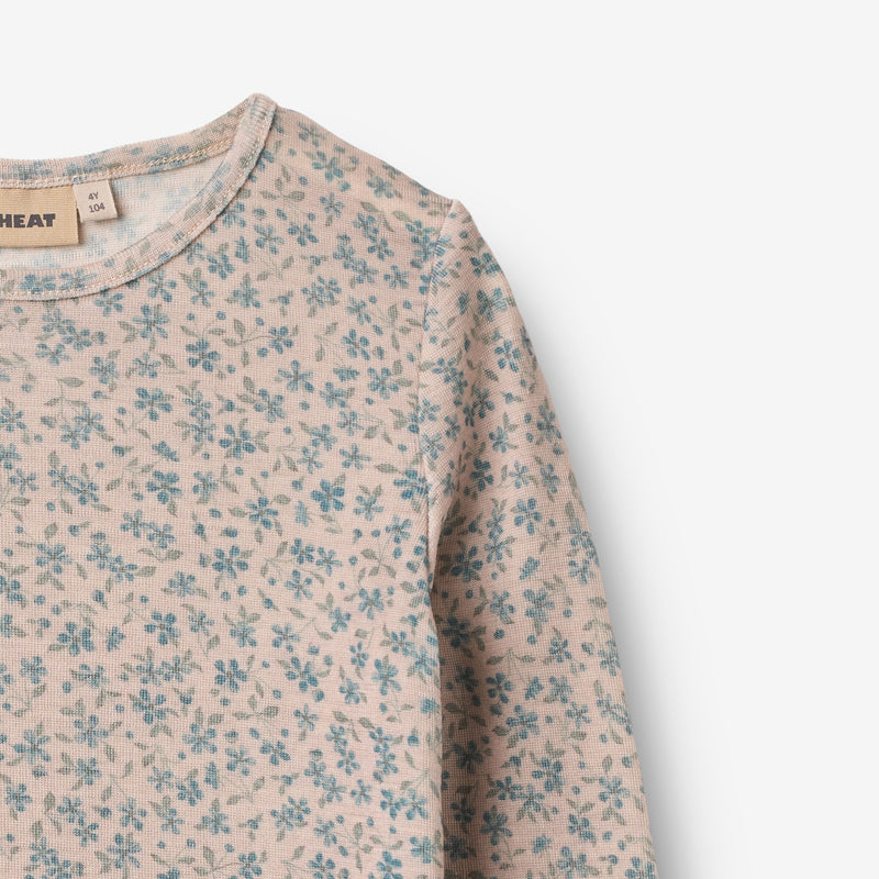 Wheat Wool Langærmet Uld T-shirt Alfie Jersey Tops and T-Shirts 1481 blue flowers