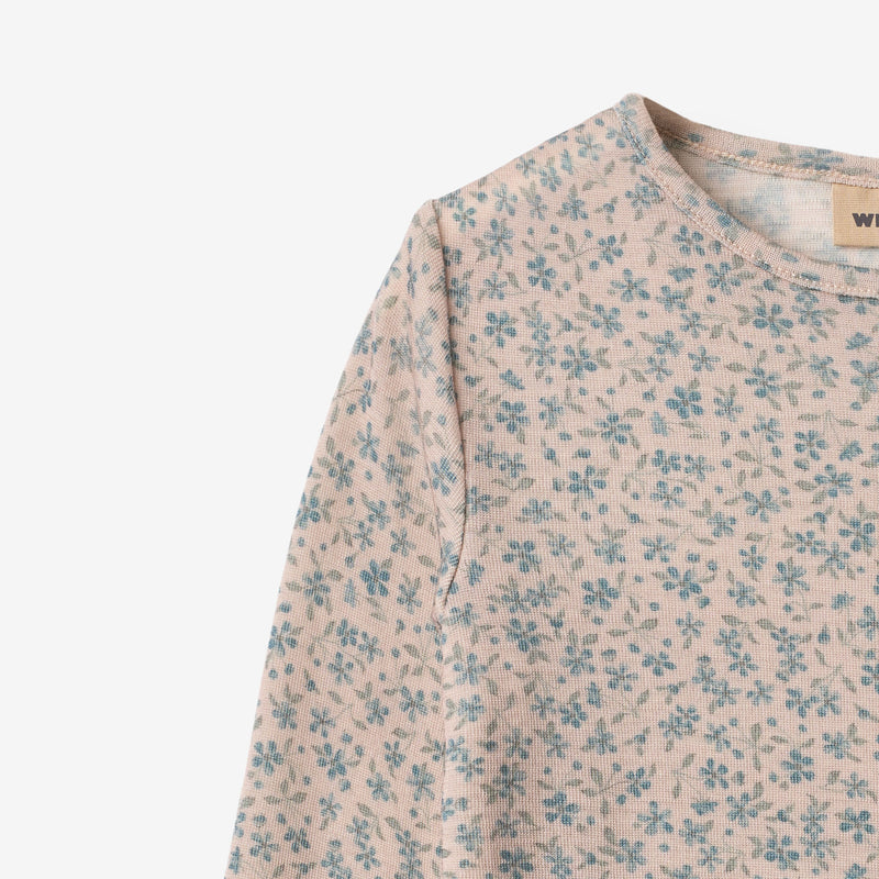 Wheat Wool Langærmet Uld T-shirt Alfie Jersey Tops and T-Shirts 1481 blue flowers