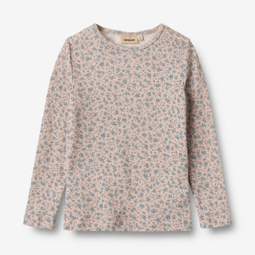 Wheat Wool Langærmet Uld T-shirt Alfie Jersey Tops and T-Shirts 1481 blue flowers