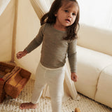 Wheat Wool Langærmet Uld T-shirt Alfie Jersey Tops and T-Shirts 3204 khaki melange