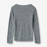 Wheat SMU Langærmet Uld T-shirt Alfie T-Shirt 0224 melange grey