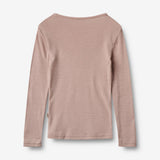 Wheat SMU Langærmet Uld T-shirt Alfie T-Shirt 1135 dry rose