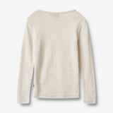 Wheat SMU Langærmet Uld T-shirt Alfie T-Shirt 1141 eggshell melange