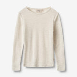 Wheat SMU Langærmet Uld T-shirt Alfie T-Shirt 1141 eggshell melange