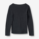 Wheat SMU Langærmet Uld T-shirt Alfie T-Shirt 1432 navy
