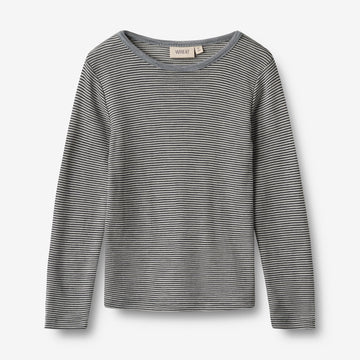 Wheat SMU Langærmet Uld T-shirt Alfie T-Shirt 1433 navy stripe
