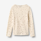 Wheat Main Langærmet Uld T-shirt Alfie T-Shirt 9732 eggshell stars