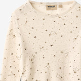 Wheat Main Langærmet Uld T-shirt Alfie T-Shirt 9732 eggshell stars