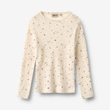 Wheat Main Langærmet Uld T-shirt Alfie T-Shirt 9732 eggshell stars