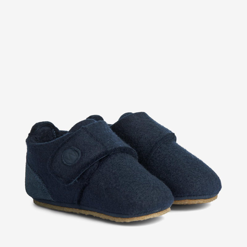 Wheat Footwear Marlin Filt Hjemmesko | Baby Indoor Shoes 1432 navy