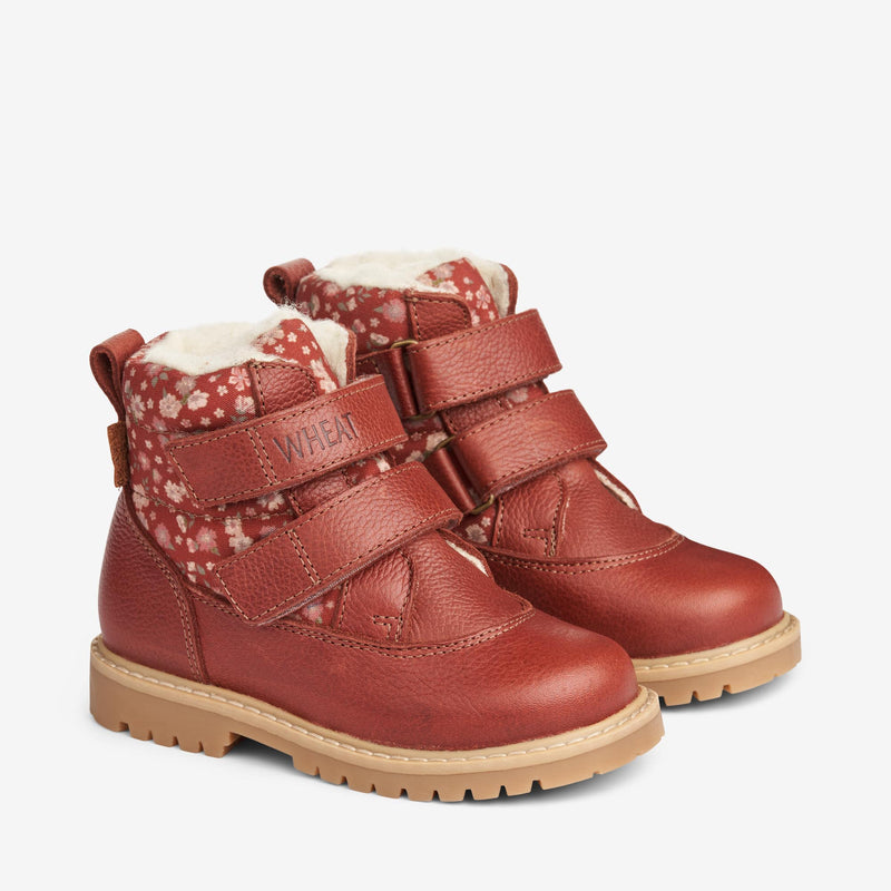 Wheat Footwear Moon Velcro Tex Print Støvle Winter Footwear 2072 red