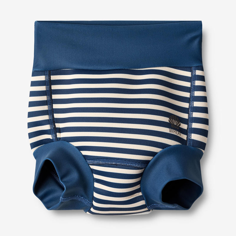 Wheat Main   Neopren Badebuks Swimwear 1325 indigo stripe