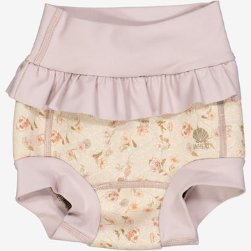 Wheat Main  Neopren Flæse Badebuks | Baby Swimwear 1492 purple poppy flowers