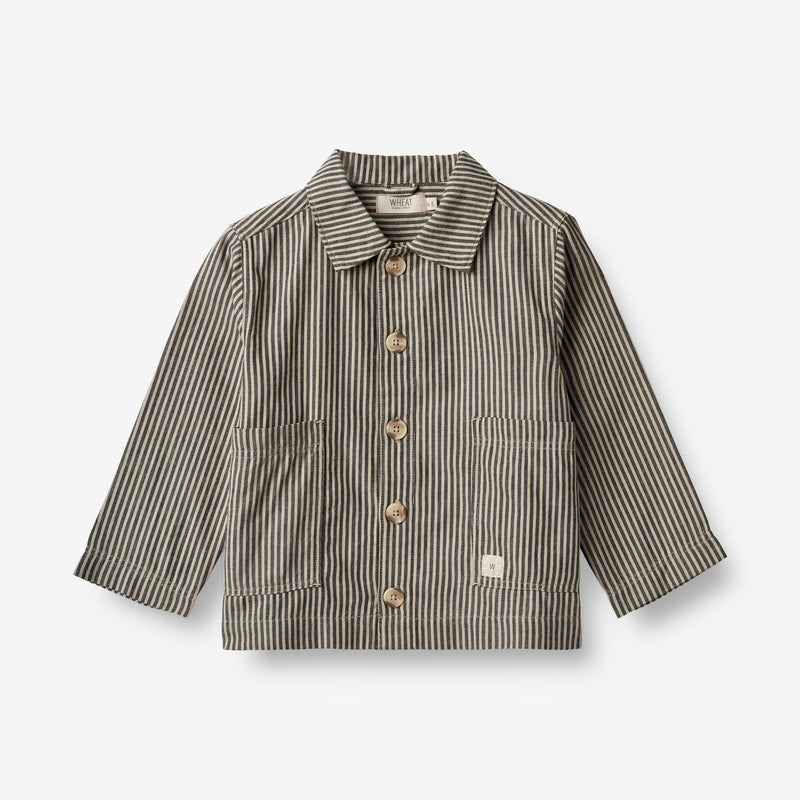 Wheat Main  Skjortejakke Avi Shirts and Blouses 0030 black coal stripe