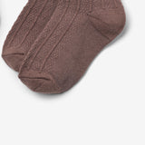 Wheat Main Sæt Af To Uld Blondesokker Nora Socks/Tights 3008 shadow brown