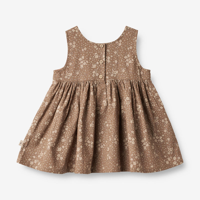 Wheat Main  Pinafore Rynk | Baby Dresses 9502 cocoa brown flowers