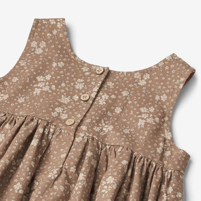 Wheat Main  Pinafore Rynk | Baby Dresses 9502 cocoa brown flowers