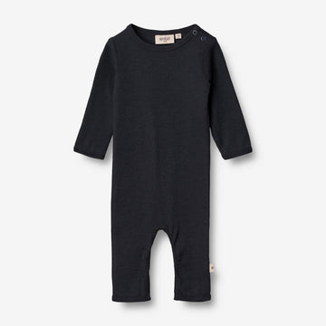 Wheat Wool  Uld Heldragt | Baby Jumpsuits 1432 navy