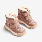 Wheat Footwear Printet Millas Dobbelt Velcro Tex Støvle Winter Footwear 2163 dusty rouge 