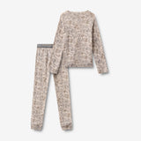 Wheat Outerwear Printet Uldsæt Baselayer 9795 grey winter flowers
