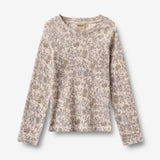 Wheat Outerwear Printet Uldsæt Baselayer 9795 grey winter flowers