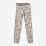 Wheat Outerwear Printet Uldsæt Baselayer 9795 grey winter flowers