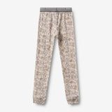 Wheat Outerwear Printet Uldsæt Baselayer 9795 grey winter flowers
