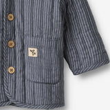 Wheat Main Quilt jakke Siggo Jacket 1312 greyblue slub stripe