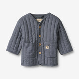Wheat Main Quilt jakke Siggo Jacket 1312 greyblue slub stripe