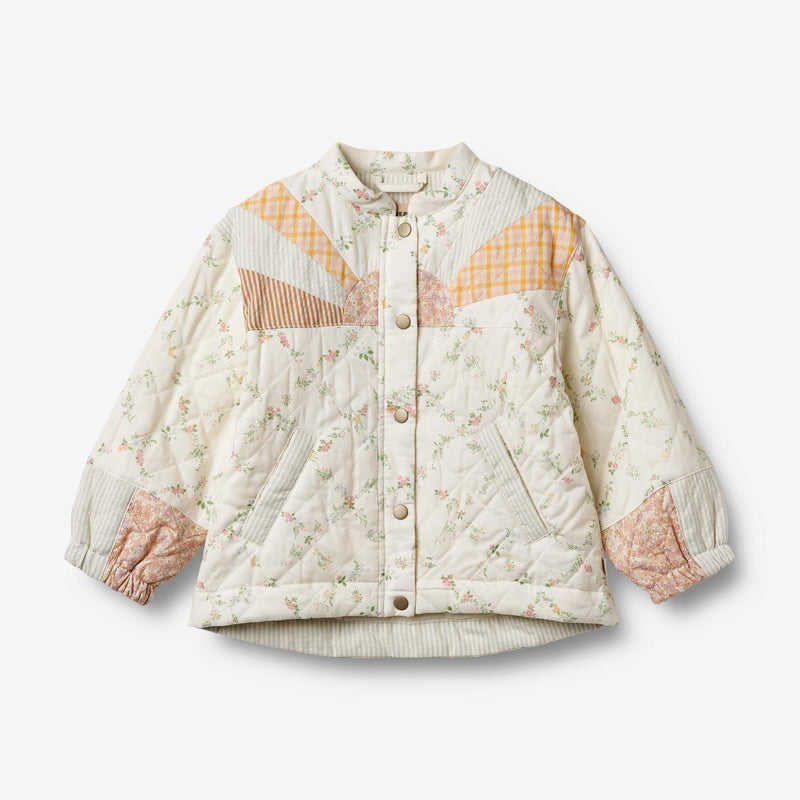 Wheat Main Quiltet Jakke Inga Jacket 9426 ivory checked flowers